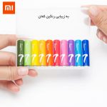 باتری نیم قلمی آلکالاین رنگین کمانی شیائومی بسته 10‌عددی مدل ZI7 mester xiaomi