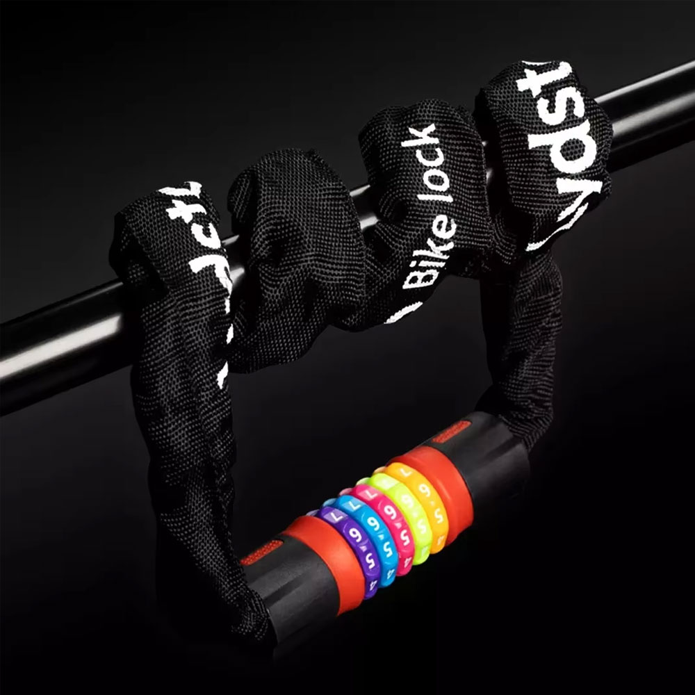 قفل رمزدار دوچرخه رنگین کمانی شیائومی مدل Xiaomi Youpin Lydsto Rainbow Lock Digital Chain Rope Bicycle mester xiaomi